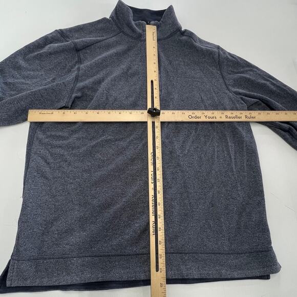 Tommy Bahama Sweater Mens Large Blue Reversible Half Zip Pullover Cotton Blend - Picture 7 of 9